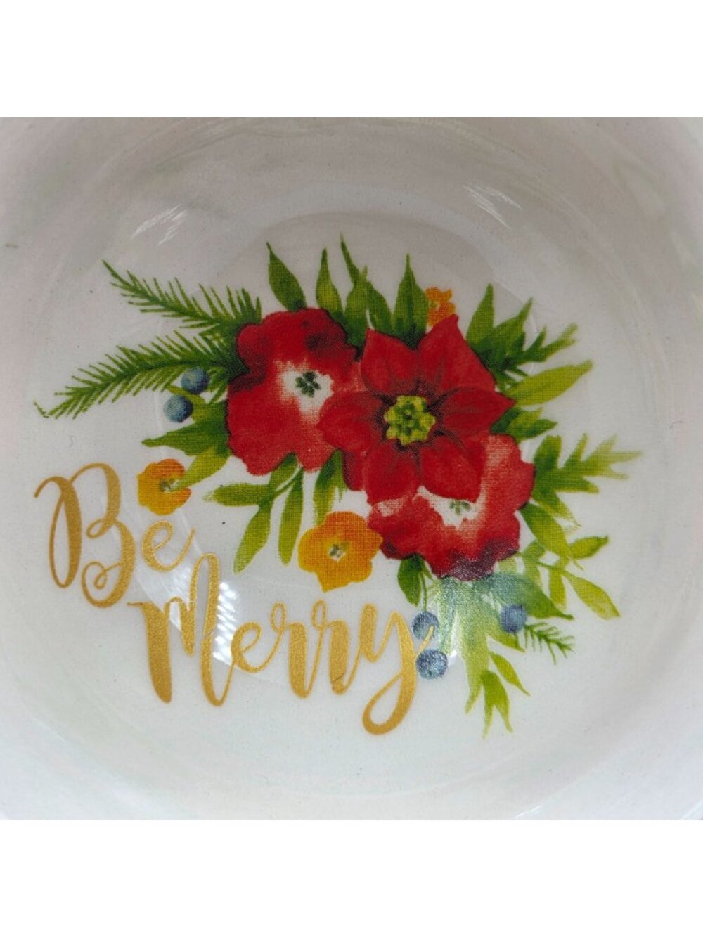 Pioneer Woman Garland 2 Piece Set Condiment Tray with Be Merry Bowl - Picture 12 of 16